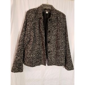 Women's Sag Harbor Black And White Boucle Jacket Size 14/16